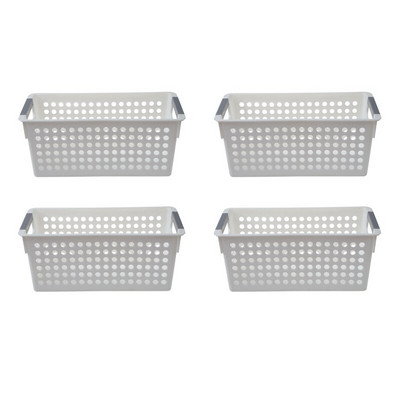 4X Plastične košare/kante za pohranu u japanskom stilu koje se mogu složiti Organizatori Voće Igračke Odjeća Pretinac za rukavice Košara za pohranu otpadaka