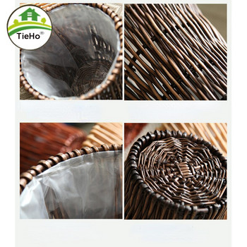 Ντουλάπι σαλονιού Rattan Storage Willow Woven Περιβαλλοντικός Κάδος Αποθήκευσης Υπνοδωμάτιο Στρογγυλό Καλάθι Sundries Απλό Έπιπλα σπιτιού