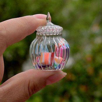 Mix Style 1/12 Scale Pretend Toy Dollhouse Miniature Glass Candy Jar Simulation Bottle Candy Model Toy for Home Kitchen Decor