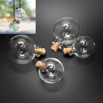 8X γυάλινο μπουκάλι Μικρό διαφανές βάζο από φελλό Φελλό Γυάλινο μπουκάλι Potion Glass Πώμα ευχών Διαφανές μπουκάλι αρώματος Διακοσμητικό κρεμαστό κόσμημα αυτοκινήτου