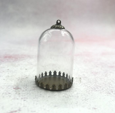 5 vnt. / siunta 38x25 mm Vamzdis stiklinis gaublys karūnėlės pagrindo karoliukai dangtelių rinkinys stiklinis buteliukas pakabukas stiklinis dangtelis kupolo stiklainiai karoliai pakabukas mielas pakabukas