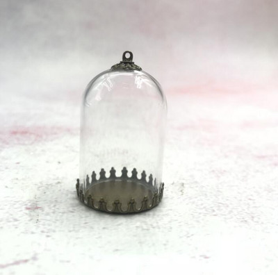 5 vnt. / siunta 38x25 mm Vamzdis stiklinis gaublys karūnėlės pagrindo karoliukai dangtelių rinkinys stiklinis buteliukas pakabukas stiklinis dangtelis kupolo stiklainiai karoliai pakabukas mielas pakabukas