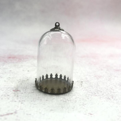5 vnt. / siunta 38x25 mm Vamzdis stiklinis gaublys karūnėlės pagrindo karoliukai dangtelių rinkinys stiklinis buteliukas pakabukas stiklinis dangtelis kupolo stiklainiai karoliai pakabukas mielas pakabukas