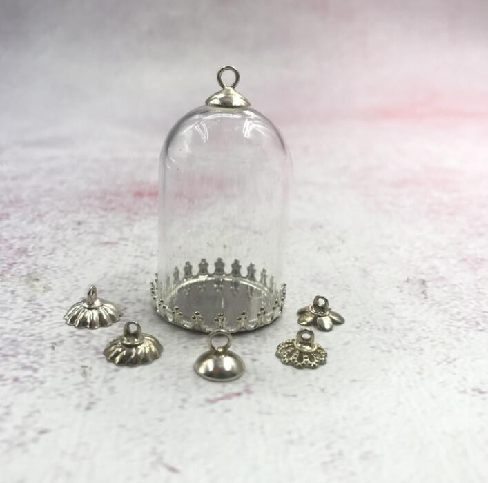 5 vnt. / siunta 38x25 mm Vamzdis stiklinis gaublys karūnėlės pagrindo karoliukai dangtelių rinkinys stiklinis buteliukas pakabukas stiklinis dangtelis kupolo stiklainiai karoliai pakabukas mielas pakabukas