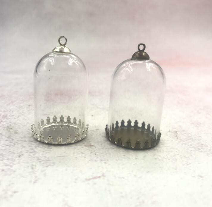 5 vnt. / siunta 38x25 mm Vamzdis stiklinis gaublys karūnėlės pagrindo karoliukai dangtelių rinkinys stiklinis buteliukas pakabukas stiklinis dangtelis kupolo stiklainiai karoliai pakabukas mielas pakabukas