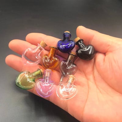 Mix Color Mini Szív alakú Üveg Kívánság Lebegő Palack Parafa dugóval Üveg Üzenet Fiola üvegek tartály Esküvői Dekor 10db