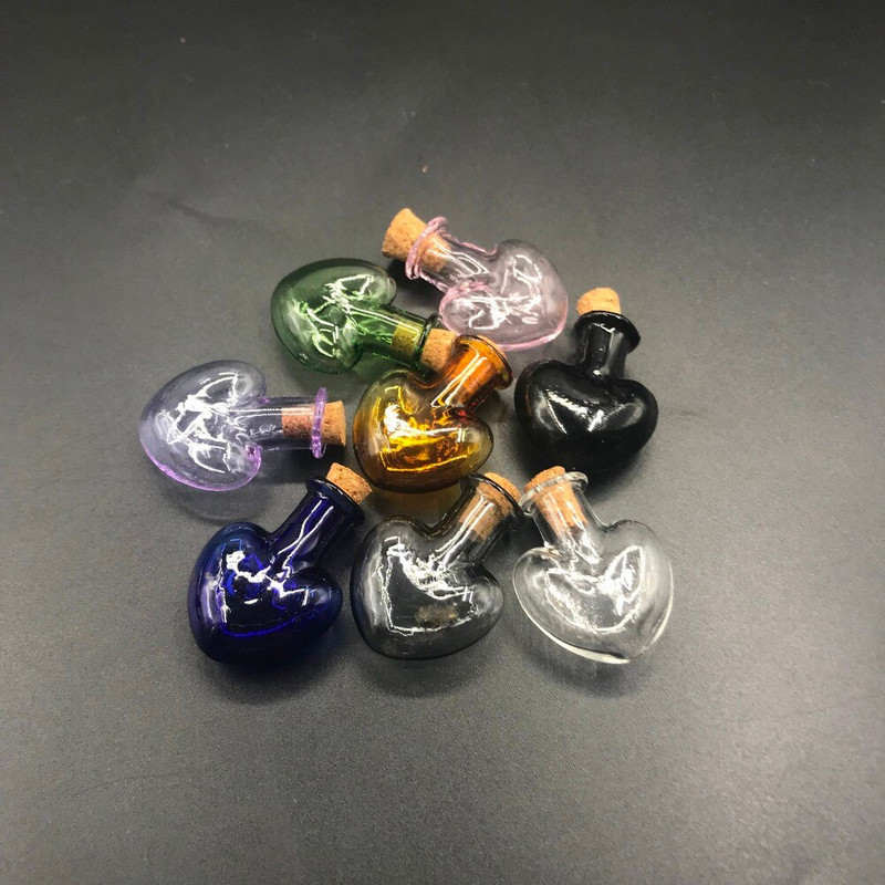 Mix Color Mini Szív alakú Üveg Kívánság Lebegő Palack Parafa dugóval Üveg Üzenet Fiola üvegek tartály Esküvői Dekor 10db