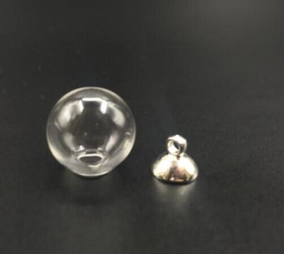 10db 12mm-es Mini Globe Glass wish Bottle Fiola medálok kupakkal Round Ball Glass Bubble Wish Medál divatos nyaklánc kiegészítő
