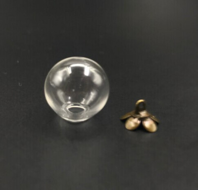 10db 12mm-es Mini Globe Glass wish Bottle Fiola medálok kupakkal Round Ball Glass Bubble Wish Medál divatos nyaklánc kiegészítő