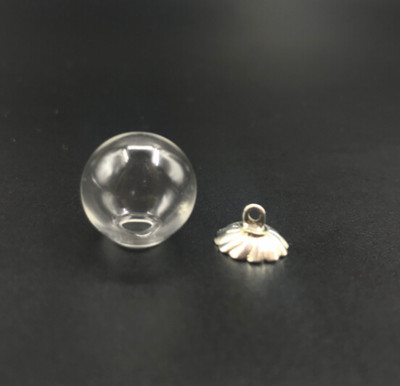 10db 12mm-es Mini Globe Glass wish Bottle Fiola medálok kupakkal Round Ball Glass Bubble Wish Medál divatos nyaklánc kiegészítő