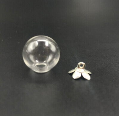 10db 12mm-es Mini Globe Glass wish Bottle Fiola medálok kupakkal Round Ball Glass Bubble Wish Medál divatos nyaklánc kiegészítő
