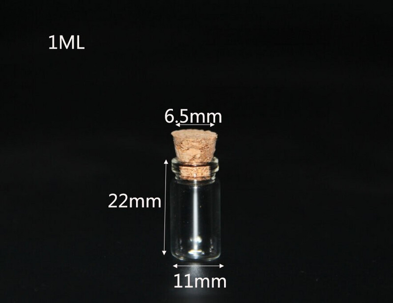 20db/tétel 1ml 2ml kis aranyos mini parafa dugós üvegpalackok fiolák tégelyek tartályok kívánságpalack üveg kézműves karácsonyi ajándékok