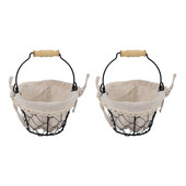 2X geležies meno viela, įvairūs daiktai laikymo krepšelis stalinis bakalėjos laikiklis mažas vaisių dubenėlis, nešiojamas mini krepšelis