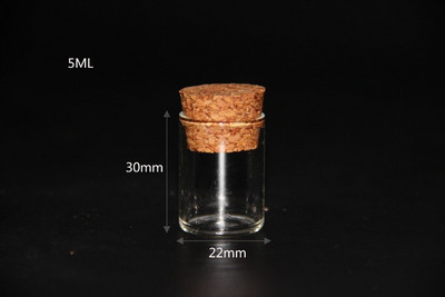 10pcs/lot 4ml 5ml 6ml 18ml 22ml Tube staklenke Staklene boce Bočice s plutenim čepom Svadbeni kućni dekor Poklopac za hranu Boce Staklenke