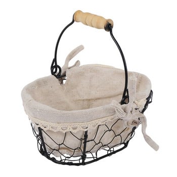 2X Iron Art Wire Sundries Storage Basket Επιτραπέζιο Οργάνωση παντοπωλείου Μικρό Φρουτοδοχείο Φορητό μίνι καλάθι