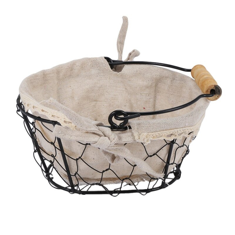 2x Iron Art Wire egyéb tárolókosár asztali élelmiszerbolt szervező kis gyümölcstál hordozható mini kosár