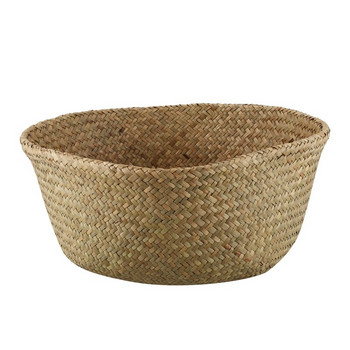 2X плетена кошница от морска трева Ратанова сгъваема висяща саксия плантатор Плетена кошница за мръсно пране Кошница за съхранение L