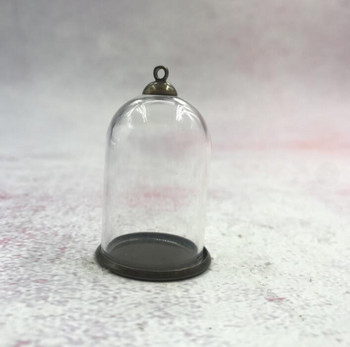 5 τμχ/παρτίδα 38x25mm DIY γυάλινο σφαιρικό βάζο καμπάνα με χάλκινο δίσκο χάντρες καπάκι γυάλινο φιαλίδιο κρεμαστό μπουκάλι κάλυμμα θόλου ευρήματα κολιέ