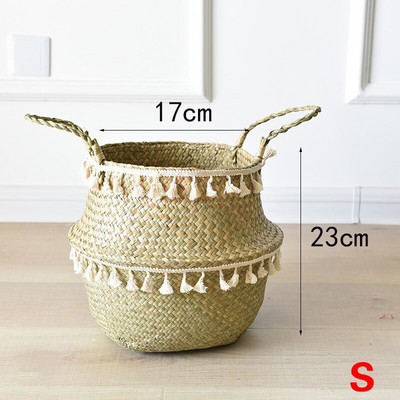 S-XXXL Namų apyvokos natūralūs jūros dumbliai austi laikymo vazonai sodo gėlių vazos pakabinami krepšelis laikymo krepšelis namų dekoravimui