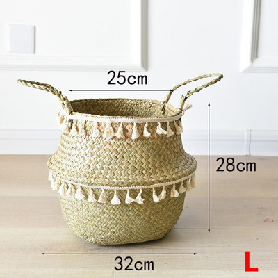 S-XXXL Namų apyvokos natūralūs jūros dumbliai austi laikymo vazonai sodo gėlių vazos pakabinami krepšelis laikymo krepšelis namų dekoravimui