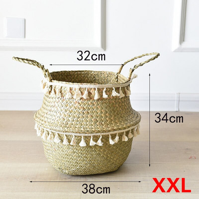 S-XXXL Namų apyvokos natūralūs jūros dumbliai austi laikymo vazonai sodo gėlių vazos pakabinami krepšelis laikymo krepšelis namų dekoravimui