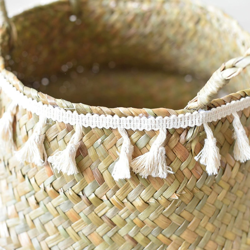 S-XXXL Namų apyvokos natūralūs jūros dumbliai austi laikymo vazonai sodo gėlių vazos pakabinami krepšelis laikymo krepšelis namų dekoravimui