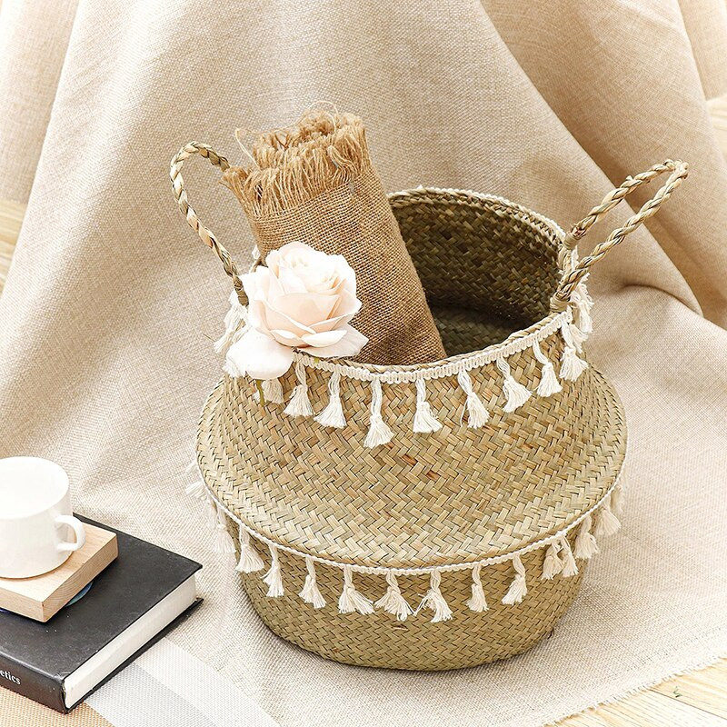 S-XXXL Namų apyvokos natūralūs jūros dumbliai austi laikymo vazonai sodo gėlių vazos pakabinami krepšelis laikymo krepšelis namų dekoravimui