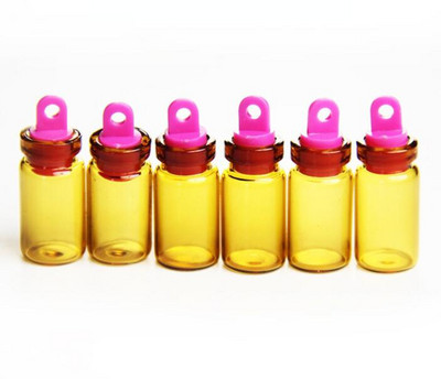10db 1ml 11x22mm mini barna üveg kívánságüvegek parafa műanyag dugóval Üres üveg fiolák Tégerek Kis barkács party ajándék palack