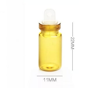 20 τμχ 1ml 11x22mm Μίνι καφέ γυάλινα μπουκάλια ευχών με φελλό Πλαστικό πώμα Άδειο γυάλινο φιαλίδια Βαζάκια Μικρό μπουκάλι δώρου για πάρτι