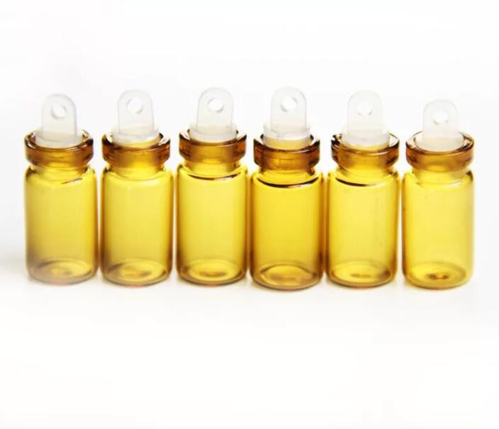 20vnt 1ml 11x22mm Mini rudi stikliniai palinkėjimų buteliukai su kamštiniu plastikiniu kamščiu Tušti stikliniai buteliukai Stiklainiai Mažas pasidaryk vakarėlis dovanų buteliukas