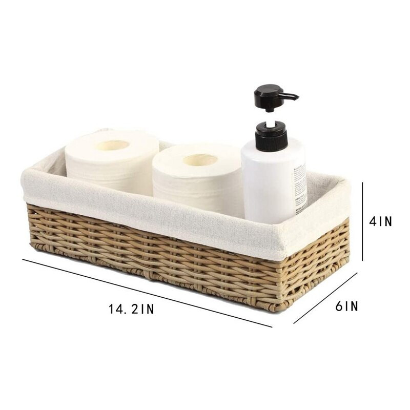 Fürdőszoba tároló kosár Szemetes WC papír kosár tároló kosár WC-hez alkalmas fürdőszoba 2 db bézs