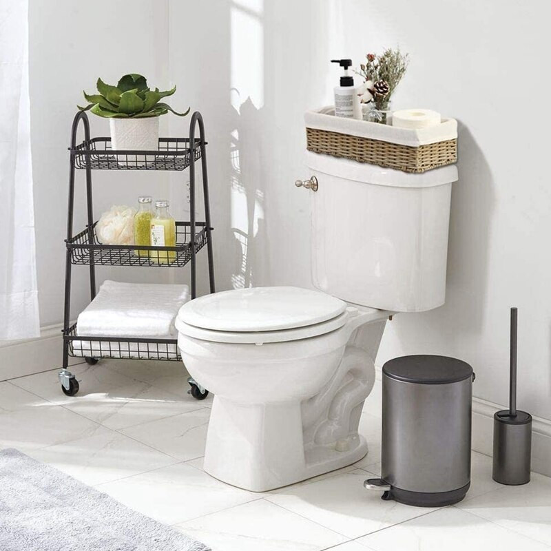 Fürdőszoba tároló kosár Szemetes WC papír kosár tároló kosár WC-hez alkalmas fürdőszoba 2 db bézs