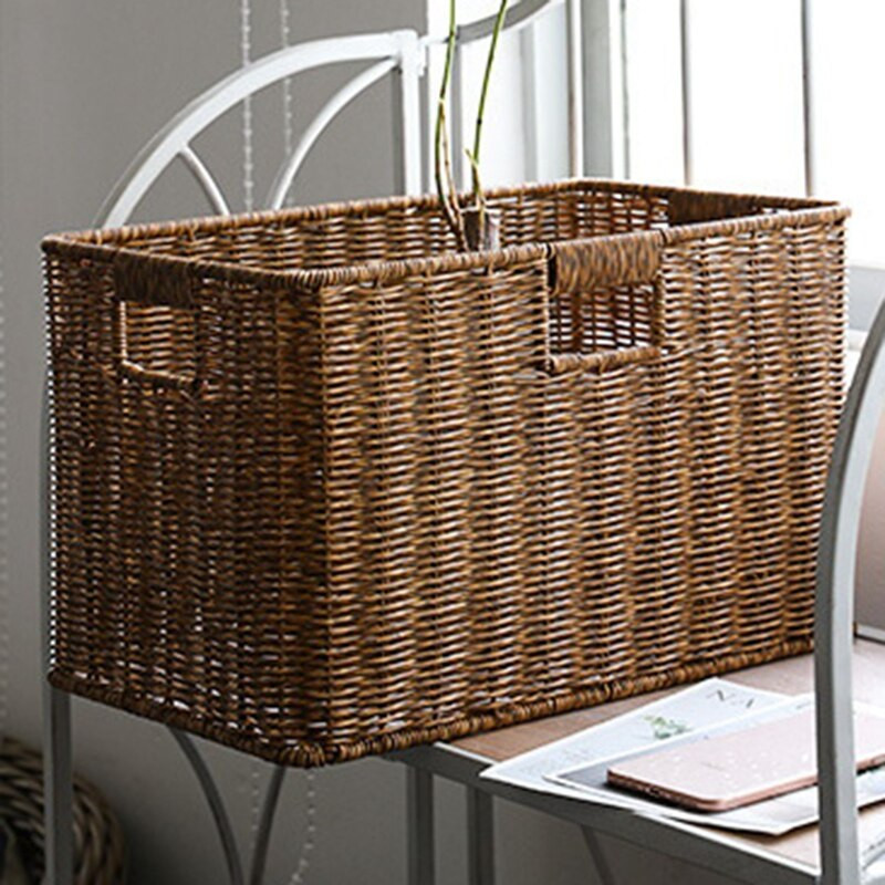 Pinti laikymo krepšelis rotango austi lentynų laikymo krepšelis, sukraunamas lentynų laikymo krepšelis su rankena