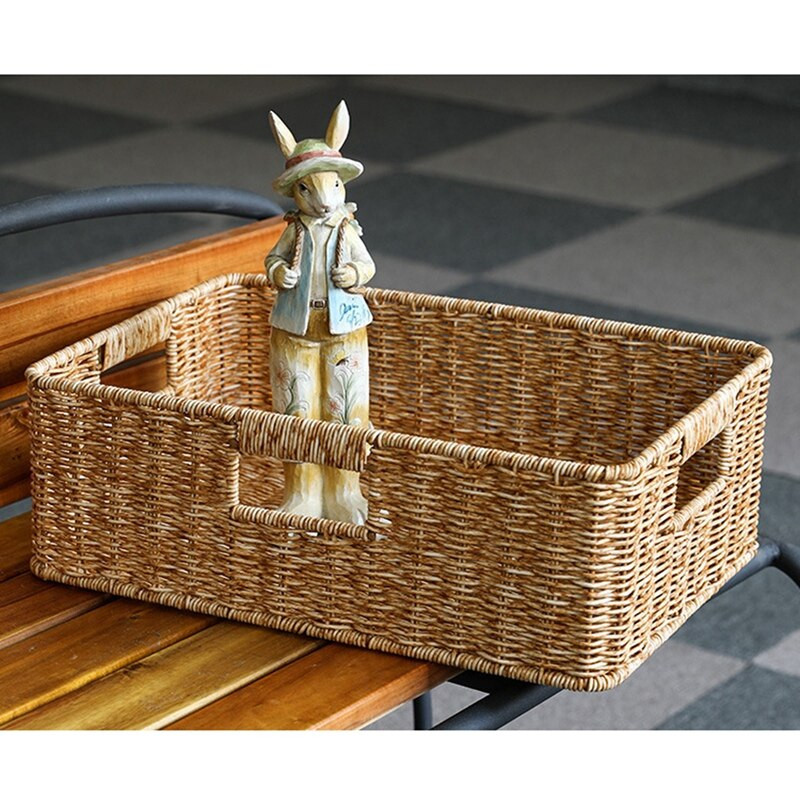 Pinti laikymo krepšelis rotango austi lentynų laikymo krepšelis, sukraunamas lentynų laikymo krepšelis su rankena