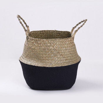 Ръчно изработена плетена кошница от морски водорасли Висяща саксия от ратан Саксия за цветя Мръсни дрехи Кошница за мръсни дрехи Кошница за съхранение Home Deco