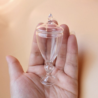 1X 1:12 méretarányú miniatűr babaház üvegdoboz mini kekszek édességtartó barbiknak baba konyha játék Étel Játék Kiegészítők Dekor