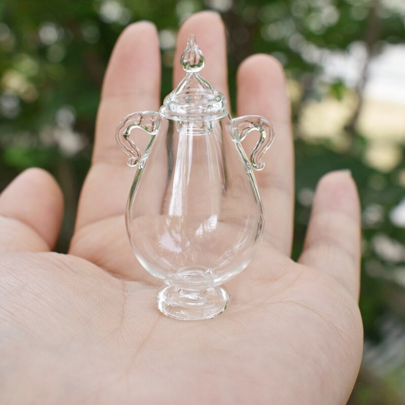 1X 1:12 méretarányú miniatűr babaház üvegdoboz mini kekszek édességtartó barbiknak baba konyha játék Étel Játék Kiegészítők Dekor
