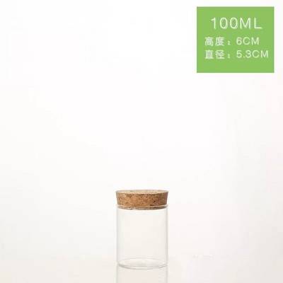 53 * 60 mm 100 ml-es üveg élelmiszer tároló palack bambusz/parafa fedél lezárt szemek anya tartály Konyhai válogatás élelmiszer tároló doboz tartály