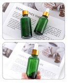 5db Mix Kupakkal újratölthető csepegtetős flakon Zöld illóolaj Üveg Aromaterápiás Folyadék 5-100ml Csepp masszázshoz Pipettás üvegek