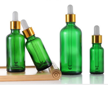 5 τμχ Mix Cap Refillable Dropper Bottle Πράσινο αιθέριο έλαιο Glass Aromatherapy Liquid 5-100ml Σταγόνα για μασάζ Μπουκάλια πιπέτας