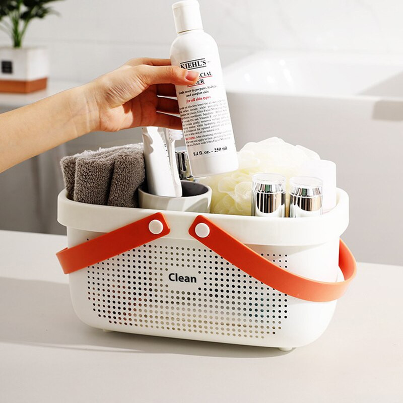 Egyszerű hordozható, üreges, újrafelhasználható műanyag fürdőszobai tároló rendszerező kosár Otthon ételhez Harapnivalók Játékok Piperecikkek Dropship Tároló