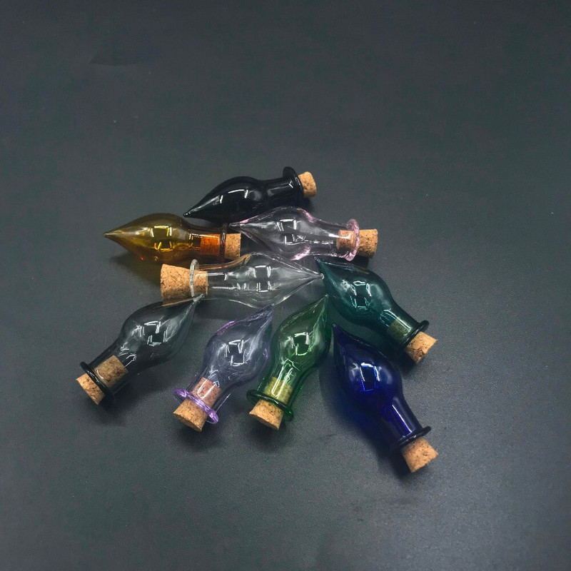 Színes mini üveg palack parfüm nyaklánc medál kívánság Drift palackok parafával Arts üvegek medálok ajándékok fiola dekor 10db
