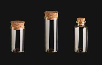 5 τμχ 20/30ml Mini Tube Γυάλινο Μπουκάλι Φιαλίδια Μικροσκοπικά διαφανή μίνι γυάλινα μπουκάλια με πώμα από φελλούς DIY Χειροποίητο μπουκάλι ευχών για διακόσμηση
