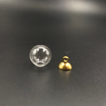 5 бр. 10 мм мини сладък стъклен глобус с кръгла топка купол златен цвят мъниста капачка стъклен глобус бутилка флакон висулка колие масло парфюм подаръци