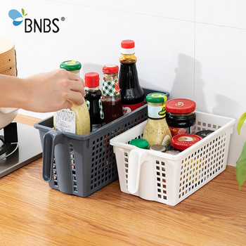 BNBS Кухня Кошница за гримове Органайзер за баня Настолна кошница за различни предмети за козметика Пластмаса с дръжка Контейнер за съхранение