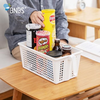 BNBS Kitchen Storage Basket Makeup Bathroom Organizer Desktop Sundries Basket for Cosmetic Plastic with Handle Storage Container