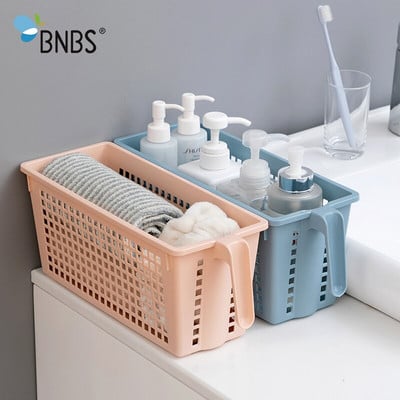 BNBS Kitchen Storage Sminkkosár Fürdőszoba Szervező Asztali egyéb kosár kozmetikai műanyagokhoz fogantyús tárolótartály
