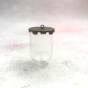 5 бр./лот 38x25 mm камбани буркани във формата на тръба стъклен глобус мехур със 7 цвята основа стъклена бутилка с желания колие стъклен капак капак купол