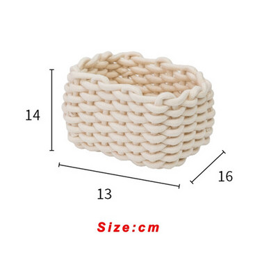 Medvilninių virvių laikymo krepšelis Rankų darbo stalinio kompiuterio laikymo dėžutė įvairiems daiktams Žaisliniai apatiniai Organizatorius Audinys Drabužių skalbinių krepšelis