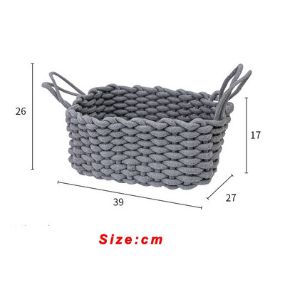 Medvilninių virvių laikymo krepšelis Rankų darbo stalinio kompiuterio laikymo dėžutė įvairiems daiktams Žaisliniai apatiniai Organizatorius Audinys Drabužių skalbinių krepšelis